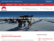 Tablet Screenshot of himalayahikes.com